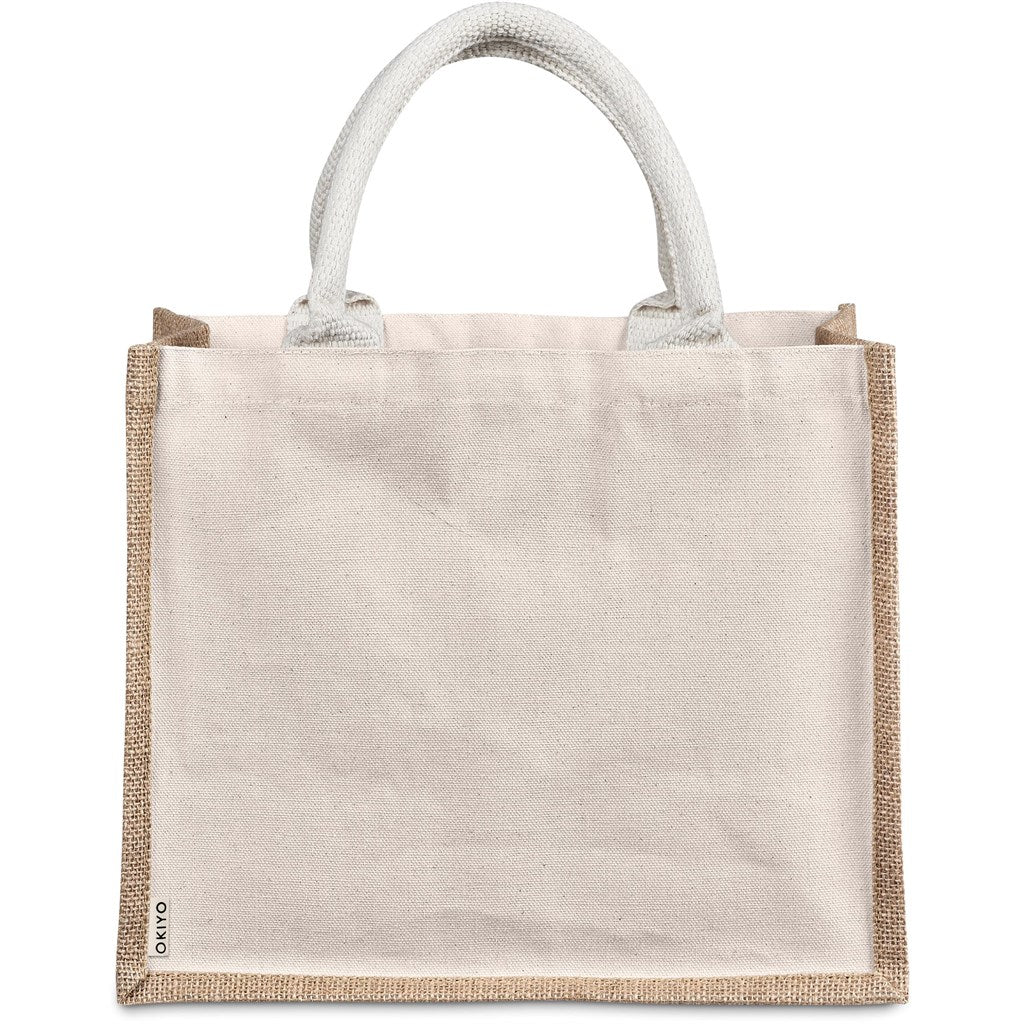 Okiyo Chinsai Midi Jute & Cotton Tote Mirelle Leather and Lifestyle