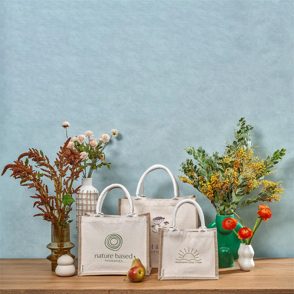 Okiyo Chinsai Midi Jute & Cotton Tote Mirelle Leather and Lifestyle