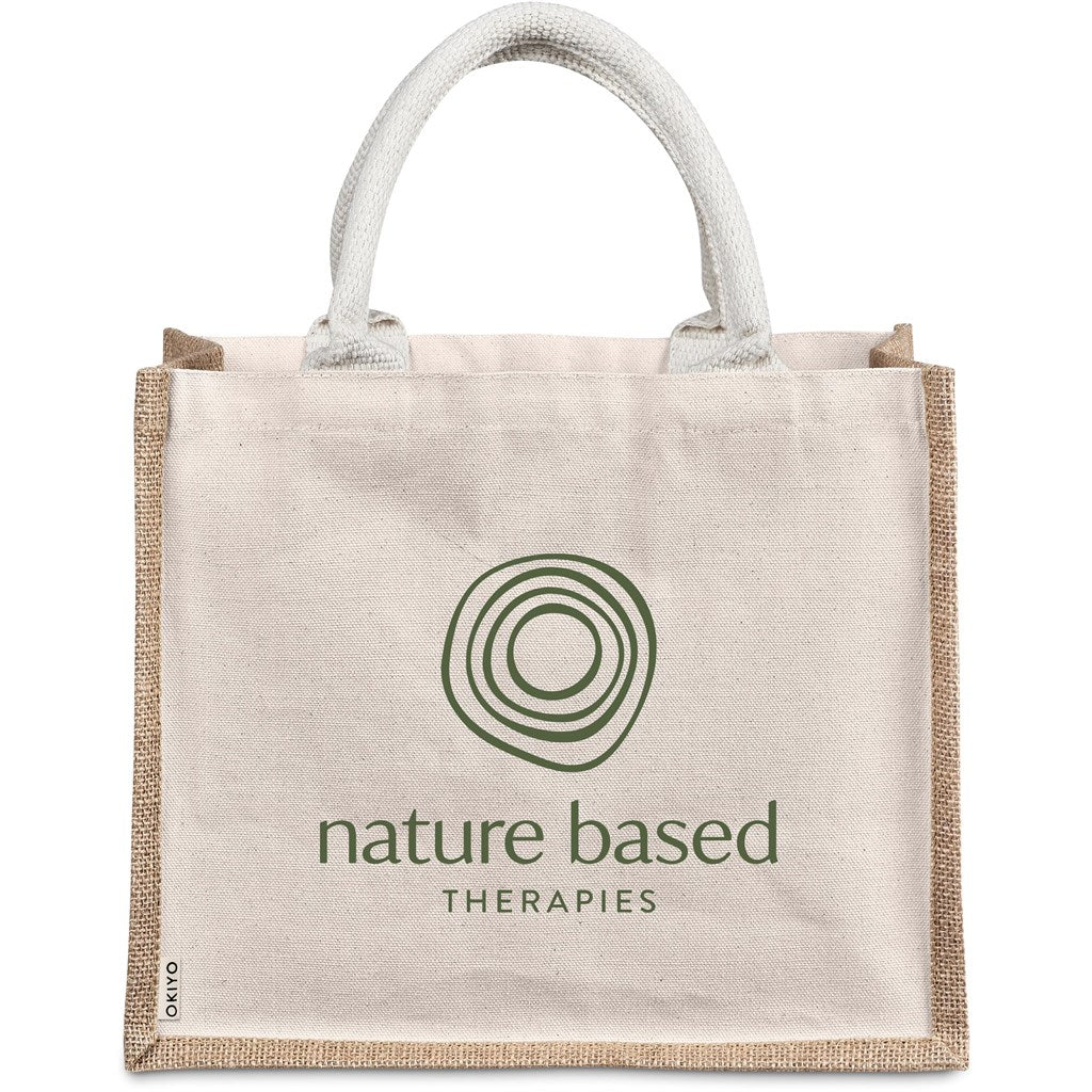 Okiyo Chinsai Midi Jute & Cotton Tote Mirelle Leather and Lifestyle