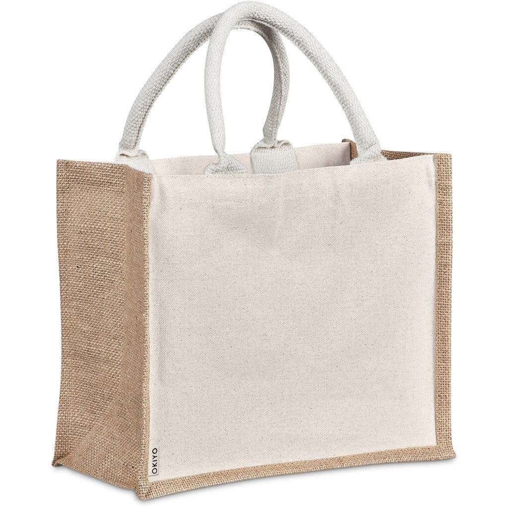 Okiyo Chinsai Midi Jute & Cotton Tote Mirelle Leather and Lifestyle