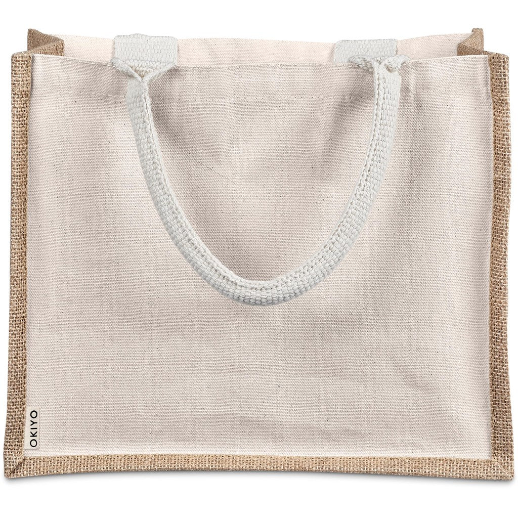 Okiyo Chinsai Midi Jute & Cotton Tote Mirelle Leather and Lifestyle