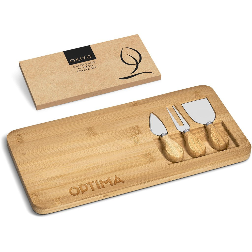 Okiyo Chizu Bamboo Cheese Board Set Mirelle Leather and Lifestyle