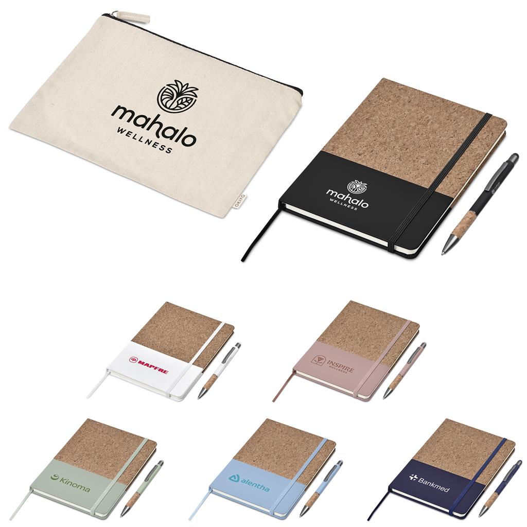 Okiyo Denki Cork Notebook & Pen Set Mirelle Leather and Lifestyle