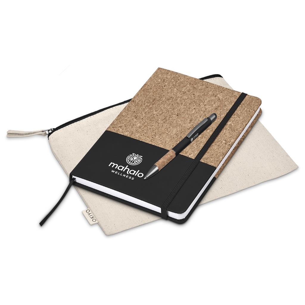 Okiyo Denki Cork Notebook & Pen Set Mirelle Leather and Lifestyle