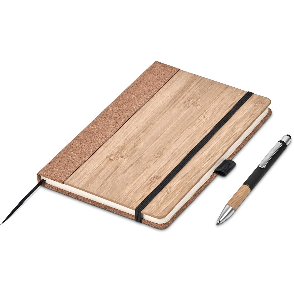 Okiyo Eri Bamboo & Cork Notebook & Pen Set ZA A5 Notebooks,Eco-Friendly Notebooks,Bamboo Products,Cork Products,Ideas for Work Mirelle Leather and Lifestyle