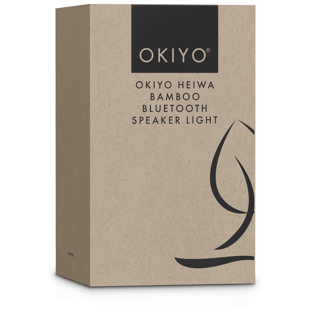 Okiyo Heiwa Bamboo Bluetooth Speaker & Night Light Mirelle Leather and Lifestyle