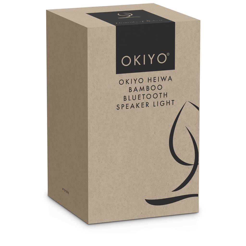 Okiyo Heiwa Bamboo Bluetooth Speaker & Night Light Mirelle Leather and Lifestyle