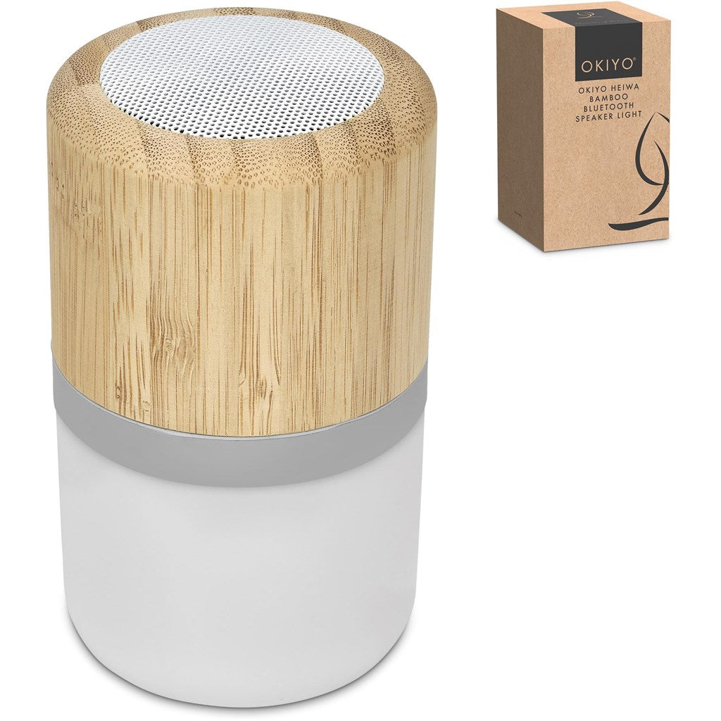 Okiyo Heiwa Bamboo Bluetooth Speaker & Night Light Mirelle Leather and Lifestyle
