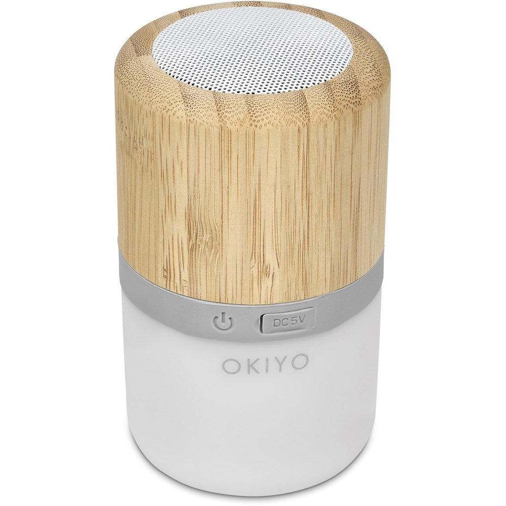 Okiyo Heiwa Bamboo Bluetooth Speaker & Night Light Mirelle Leather and Lifestyle