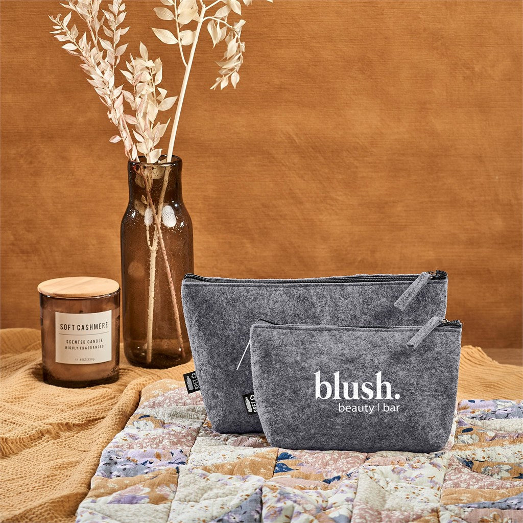 Okiyo Kesho Recycled PET Felt Accessory Bag ZA Eco-Friendly Bags,Toiletry and Cosmetic Bags,Recycled PET Products,Recycled Bags Mirelle Leather and Lifestyle