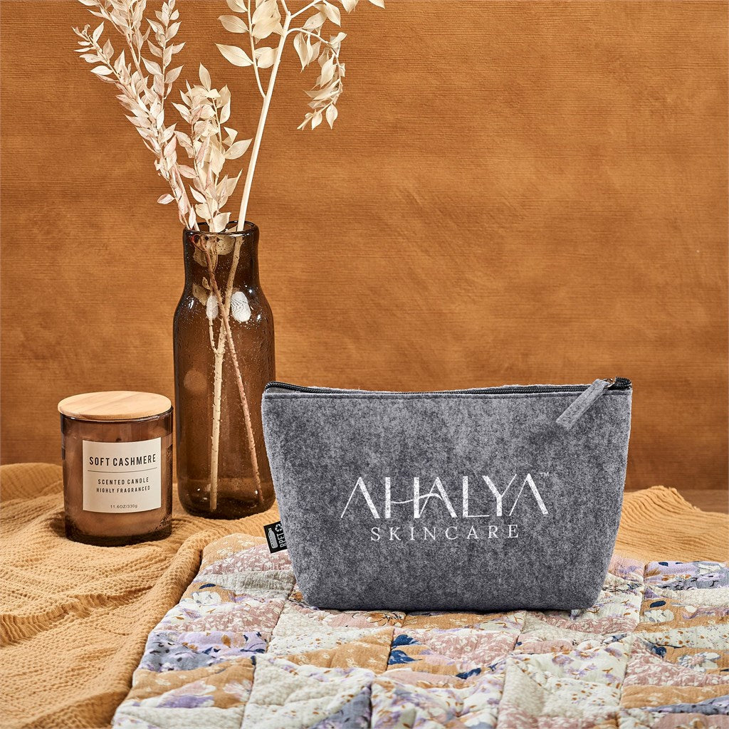 Okiyo Kesho Recycled PET Felt Accessory Bag ZA Eco-Friendly Bags,Toiletry and Cosmetic Bags,Recycled PET Products,Recycled Bags Mirelle Leather and Lifestyle