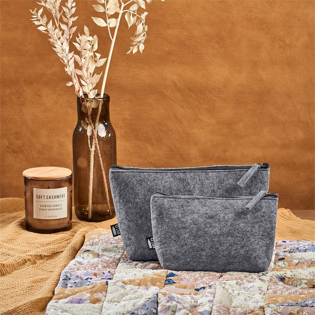 Okiyo Kesho Recycled PET Felt Accessory Bag ZA Eco-Friendly Bags,Toiletry and Cosmetic Bags,Recycled PET Products,Recycled Bags Mirelle Leather and Lifestyle