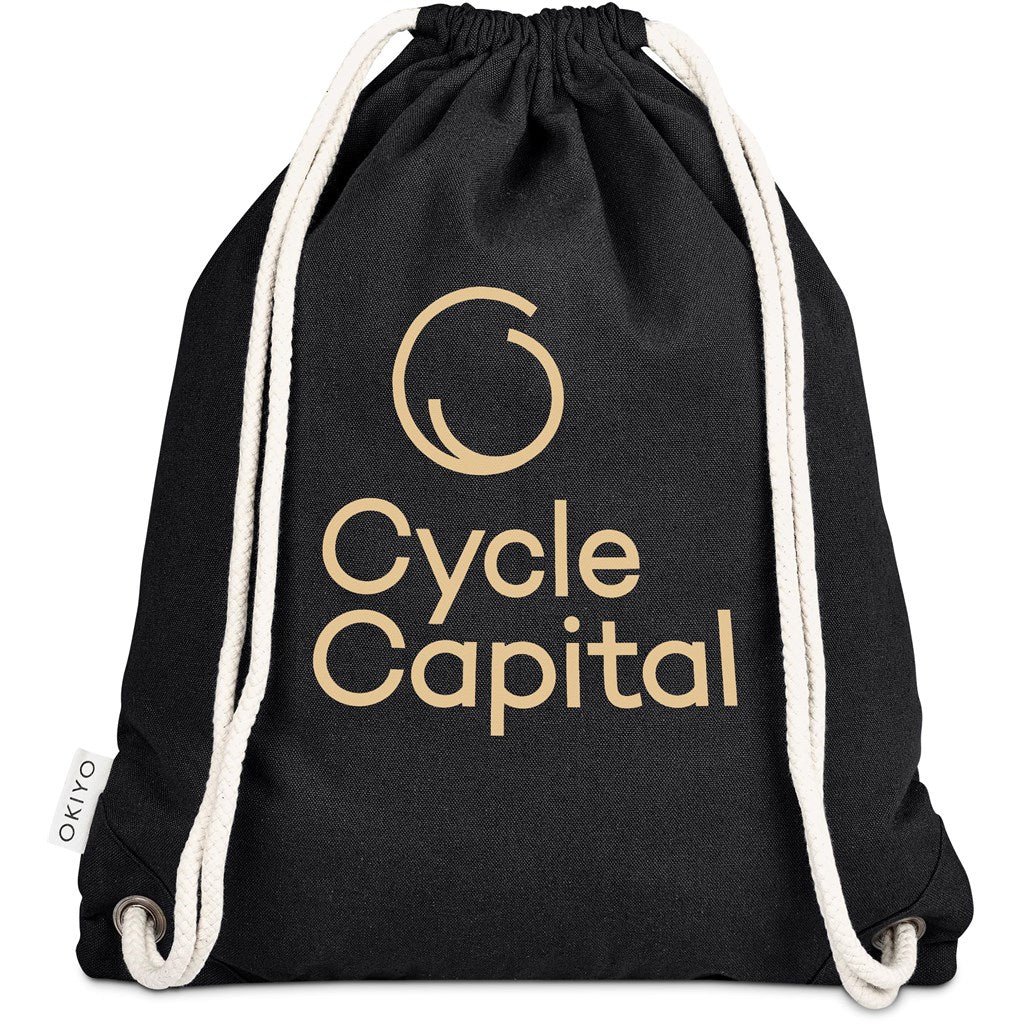 Okiyo Kinchaku Recycled Canvas Drawstring Bag Mirelle Leather and Lifestyle