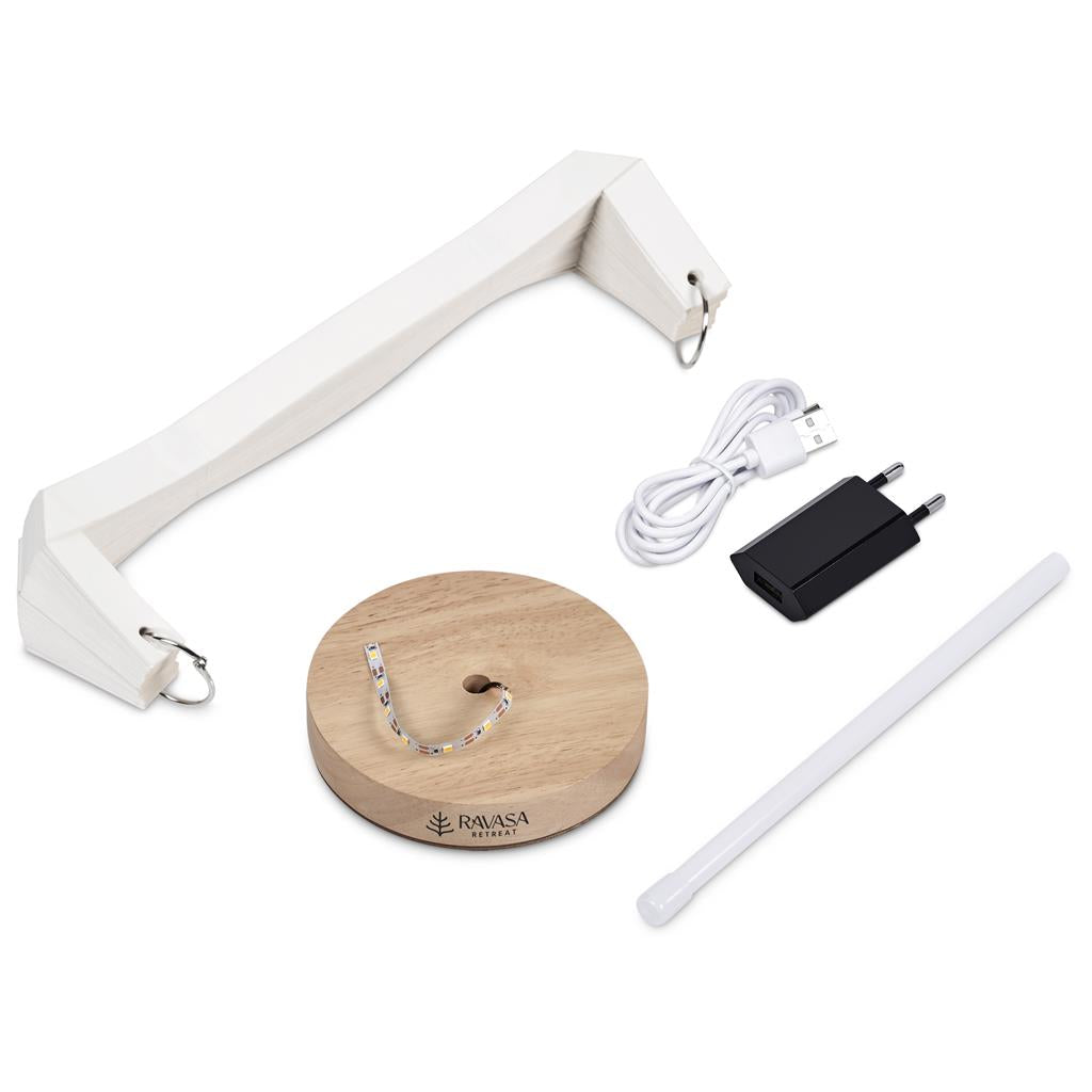 Okiyo Masumi Wood & Paper LED Lamp Mirelle Leather and Lifestyle