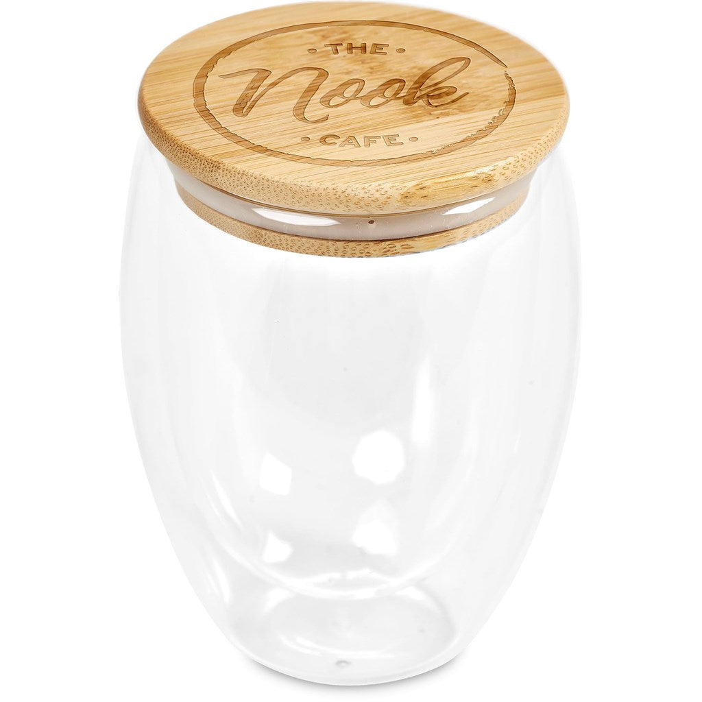Okiyo Moco Glass & Bamboo Double-Wall Cup - 350ml Mirelle Leather and Lifestyle