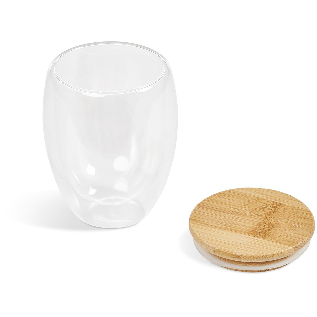 Okiyo Moco Glass & Bamboo Double-Wall Cup - 350ml Mirelle Leather and Lifestyle