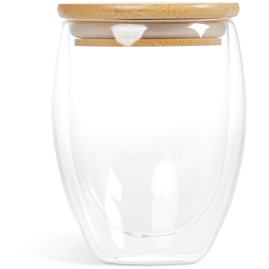 Okiyo Moco Glass & Bamboo Double-Wall Cup - 350ml Mirelle Leather and Lifestyle