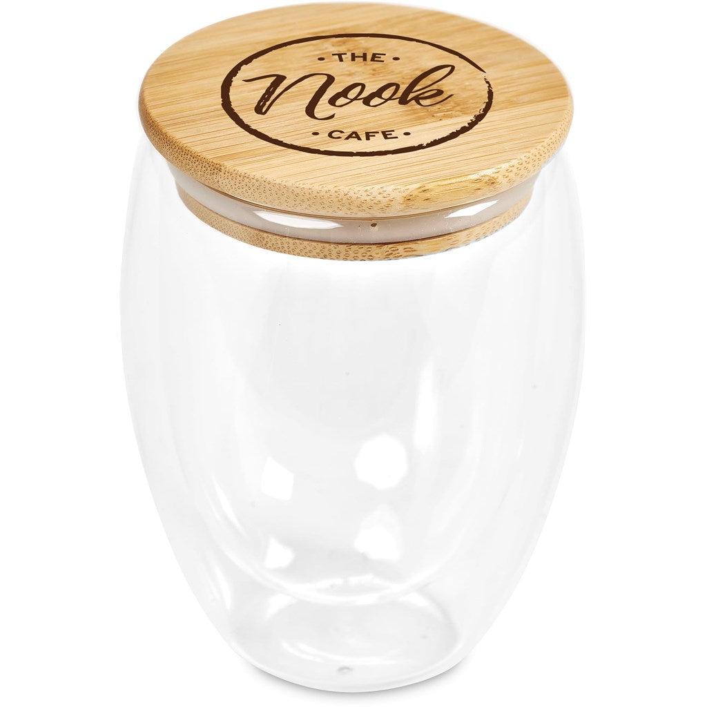 Okiyo Moco Glass & Bamboo Double-Wall Cup - 350ml Mirelle Leather and Lifestyle