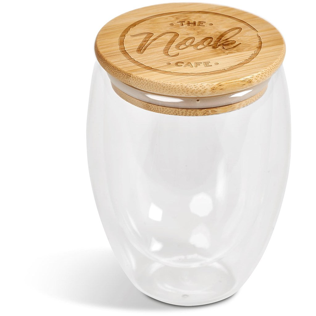 Okiyo Moco Glass & Bamboo Double-Wall Cup - 350ml Mirelle Leather and Lifestyle