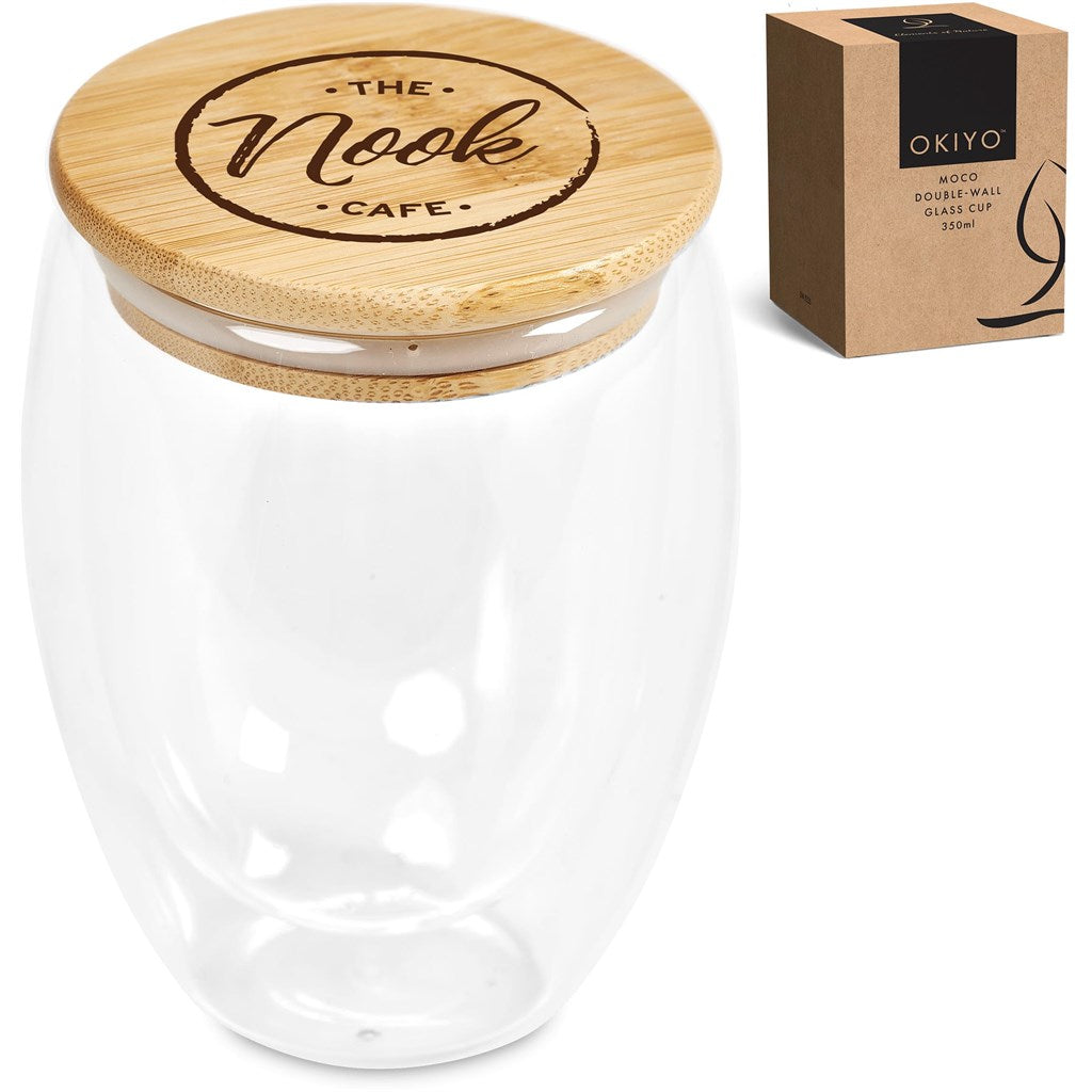Okiyo Moco Glass & Bamboo Double-Wall Cup - 350ml Mirelle Leather and Lifestyle