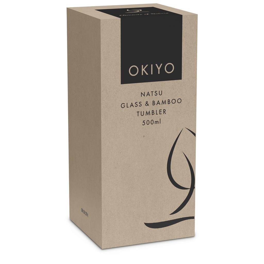 Okiyo Natsu Glass & Bamboo Tumbler & Straw - 500ml Mirelle Leather and Lifestyle