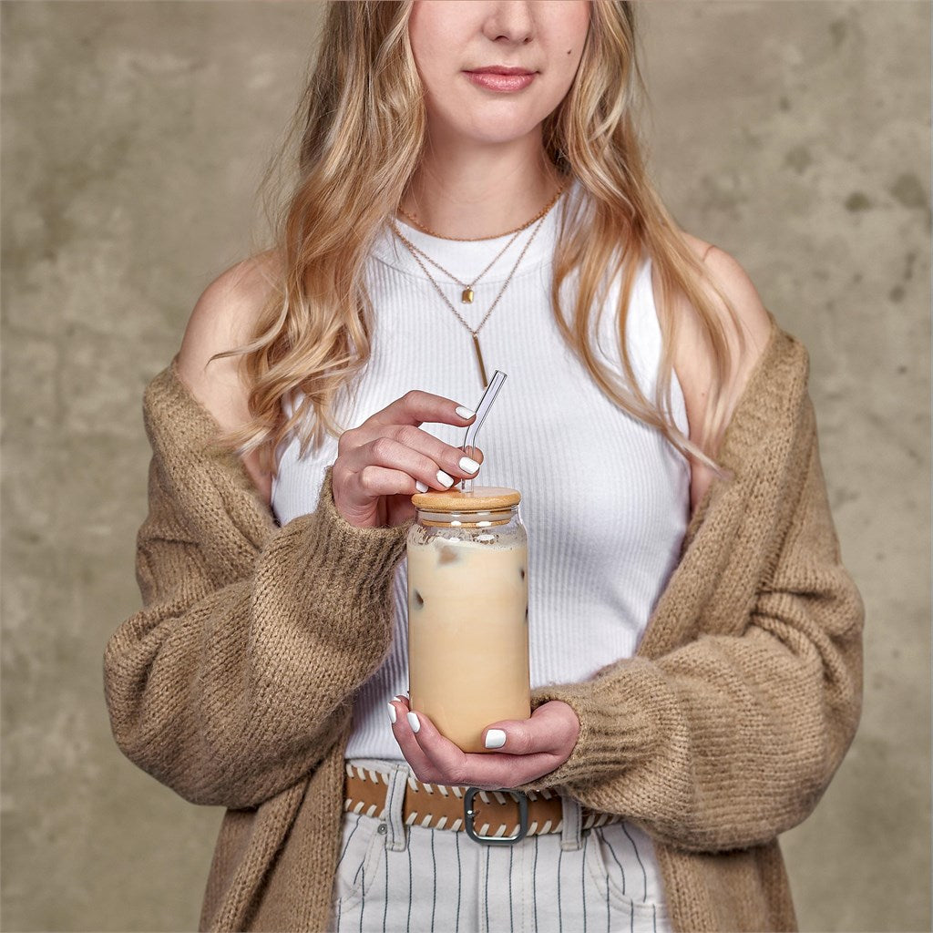 Okiyo Natsu Glass & Bamboo Tumbler & Straw - 500ml Mirelle Leather and Lifestyle