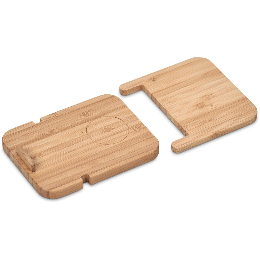 Okiyo Noryoku Bamboo Wireless Charging Phone Stand Mirelle Leather and Lifestyle