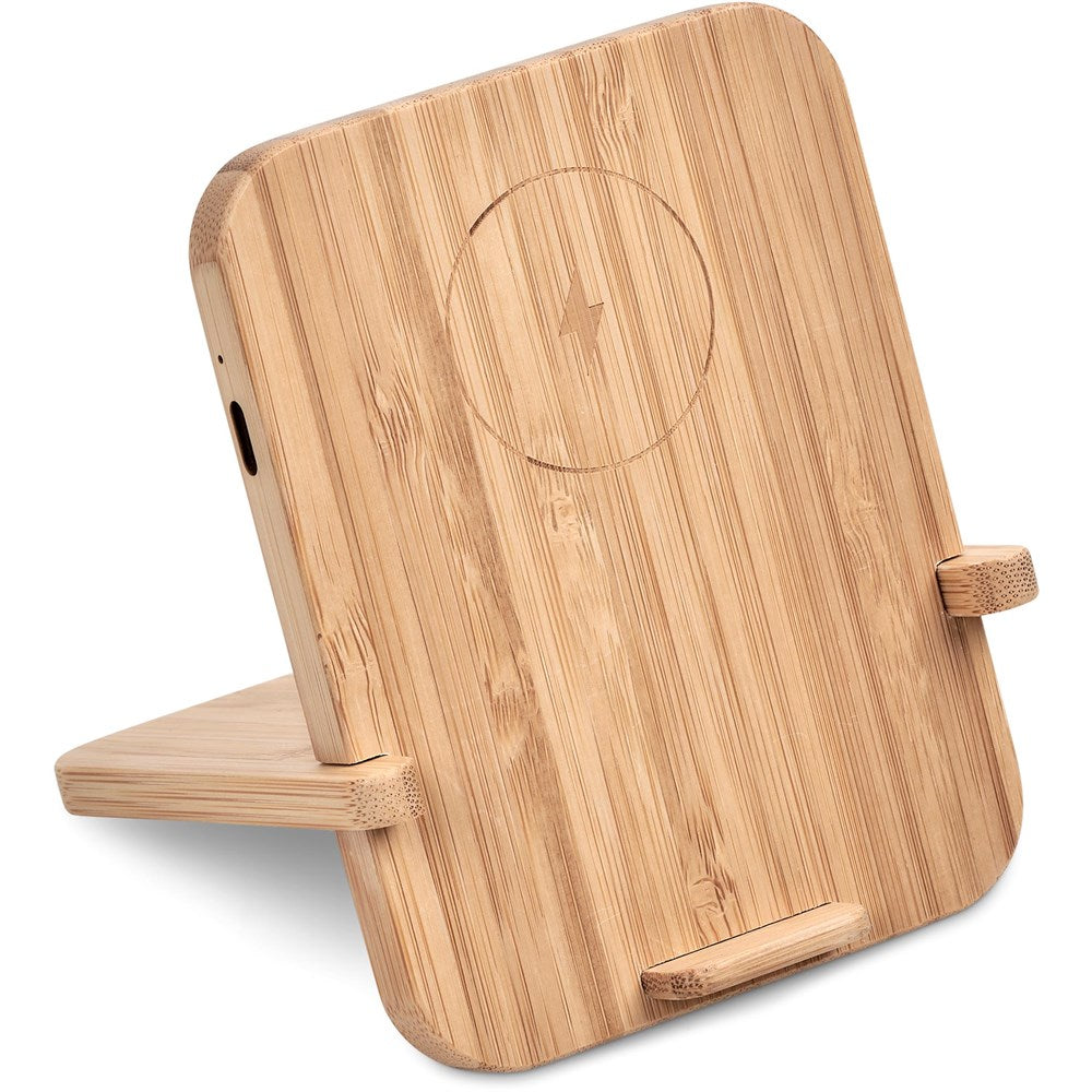 Okiyo Noryoku Bamboo Wireless Charging Phone Stand Mirelle Leather and Lifestyle