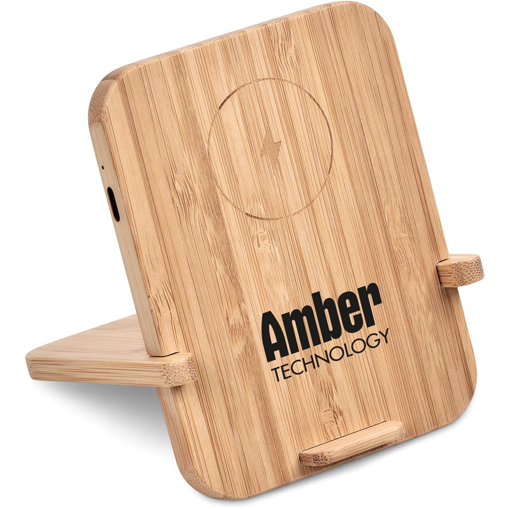 Okiyo Noryoku Bamboo Wireless Charging Phone Stand Mirelle Leather and Lifestyle