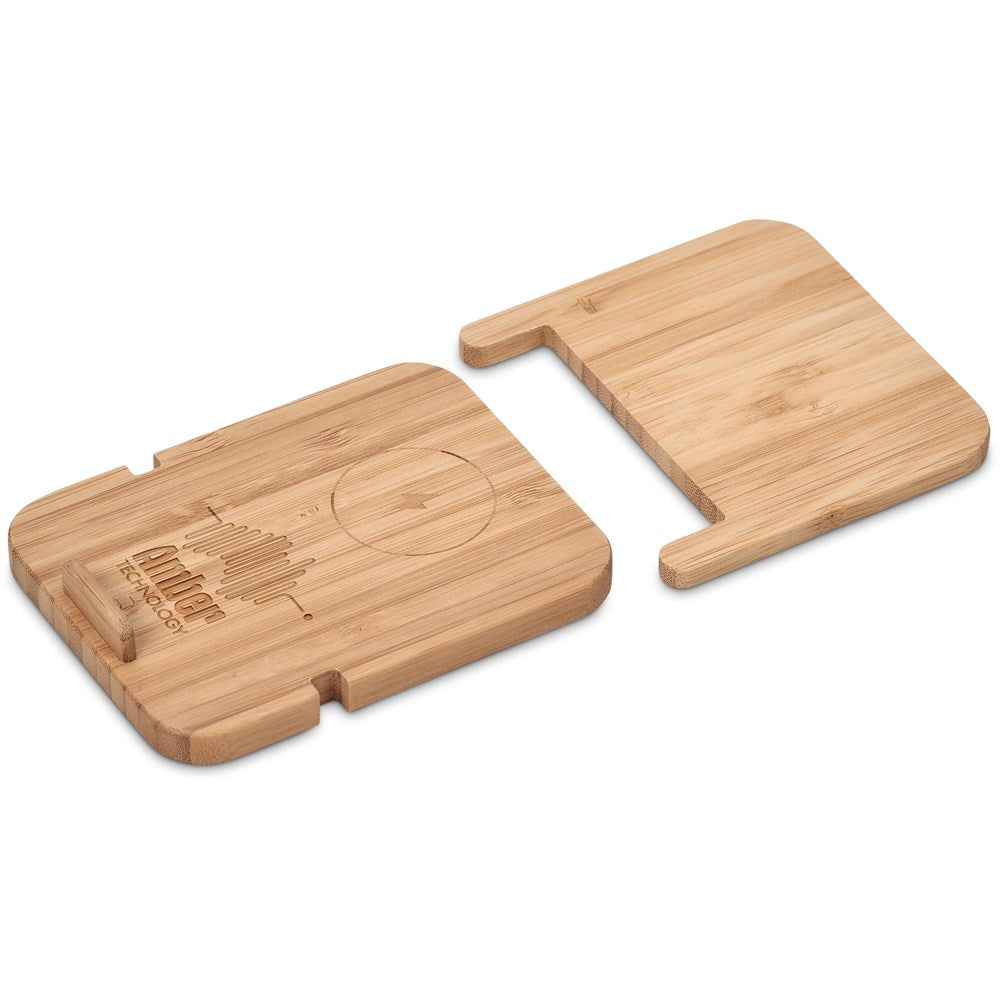 Okiyo Noryoku Bamboo Wireless Charging Phone Stand Mirelle Leather and Lifestyle