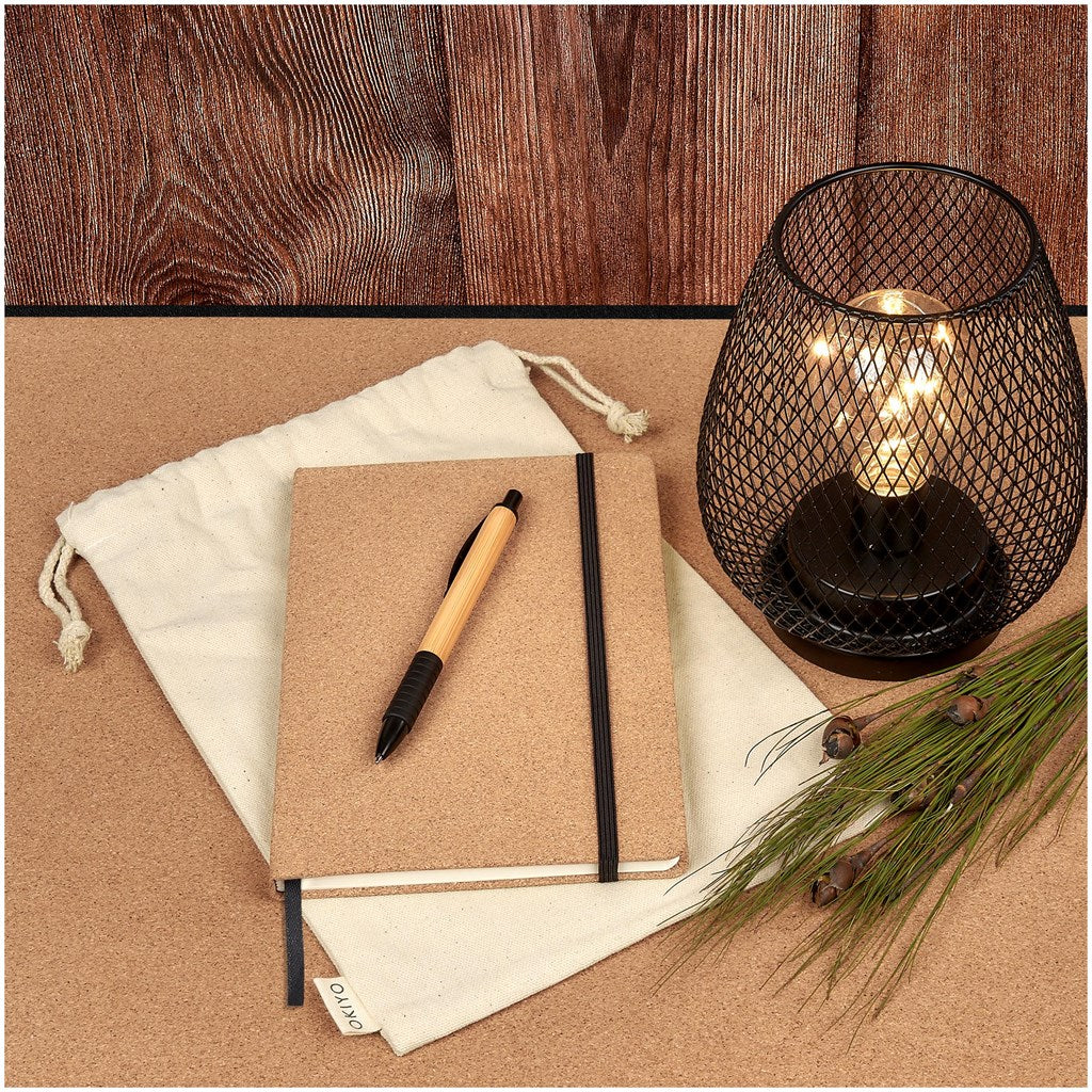 Okiyo Noto Cork & Bamboo Notebook & Pen Set Mirelle Leather and Lifestyle