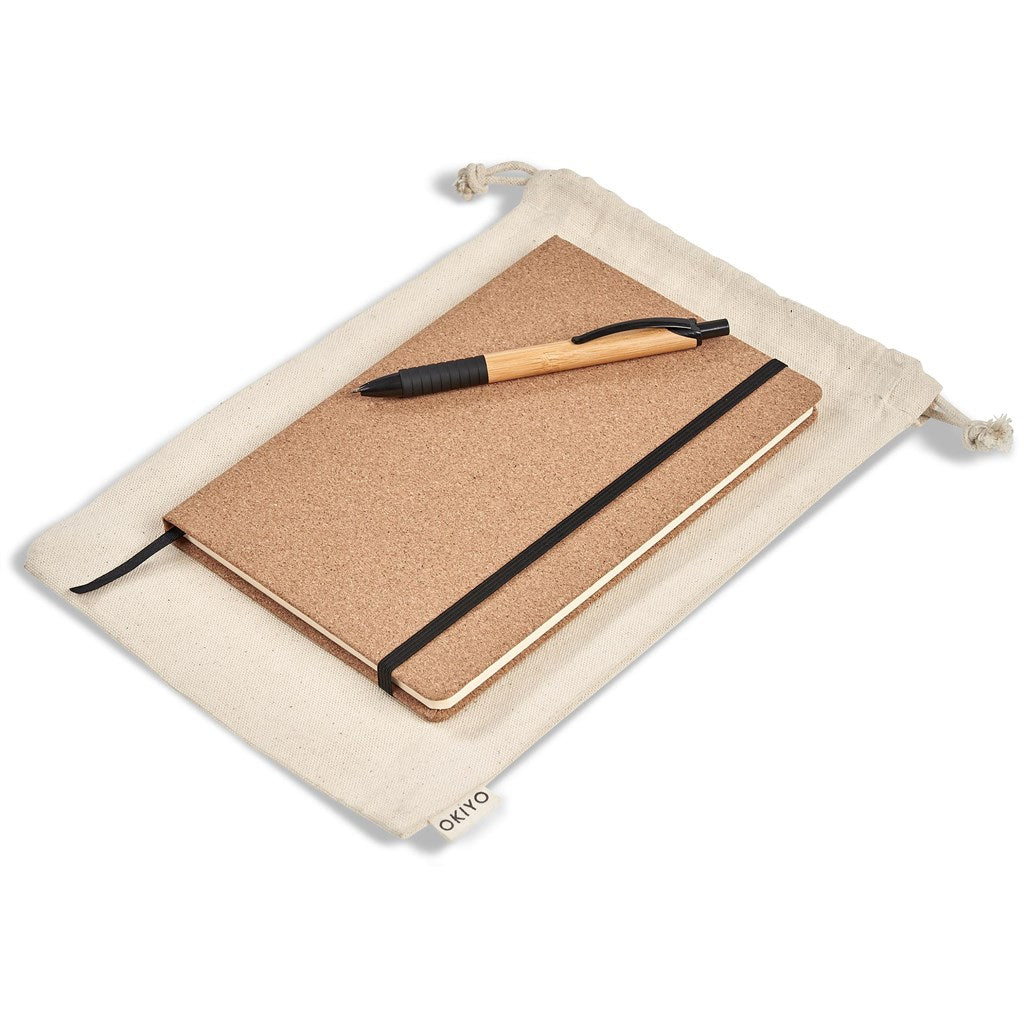 Okiyo Noto Cork & Bamboo Notebook & Pen Set Mirelle Leather and Lifestyle