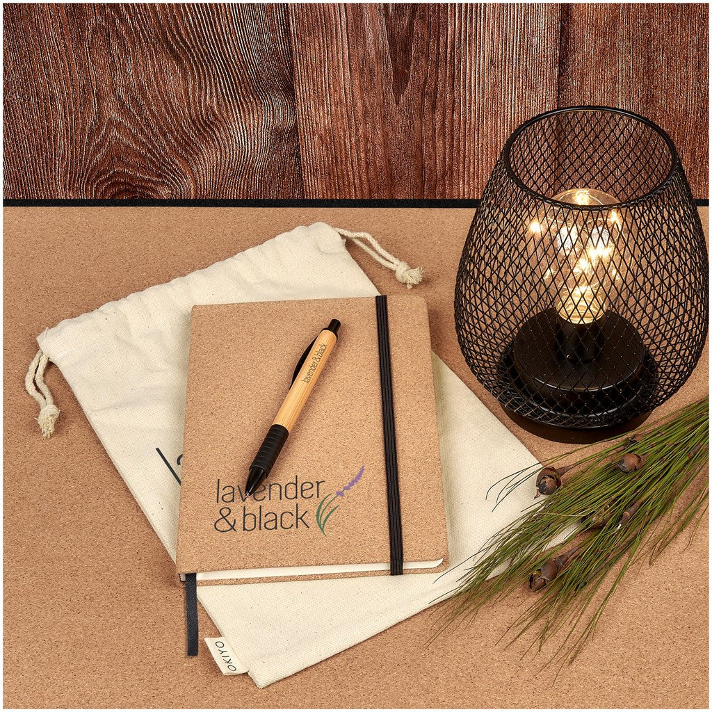 Okiyo Noto Cork & Bamboo Notebook & Pen Set Mirelle Leather and Lifestyle