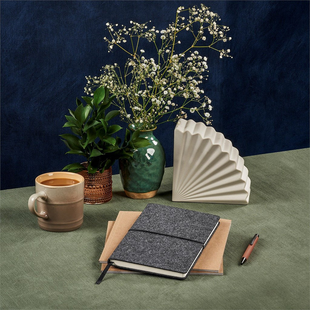Okiyo Rika Recycled PET Felt A5 Soft Cover Notebook ZA A5 Notebooks,Eco-Friendly Notebooks,Recycled PET Products,Ideas for Conferences,Recycled Notebooks Mirelle Leather and Lifestyle