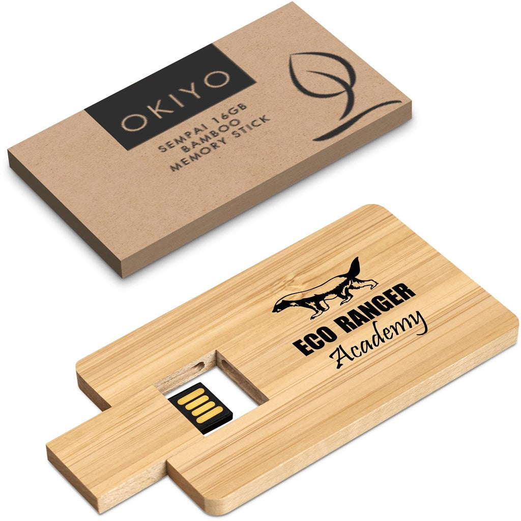 Okiyo Sempai Bamboo Flash Drive - 16GB - MIRELLE Leather and Lifestyle