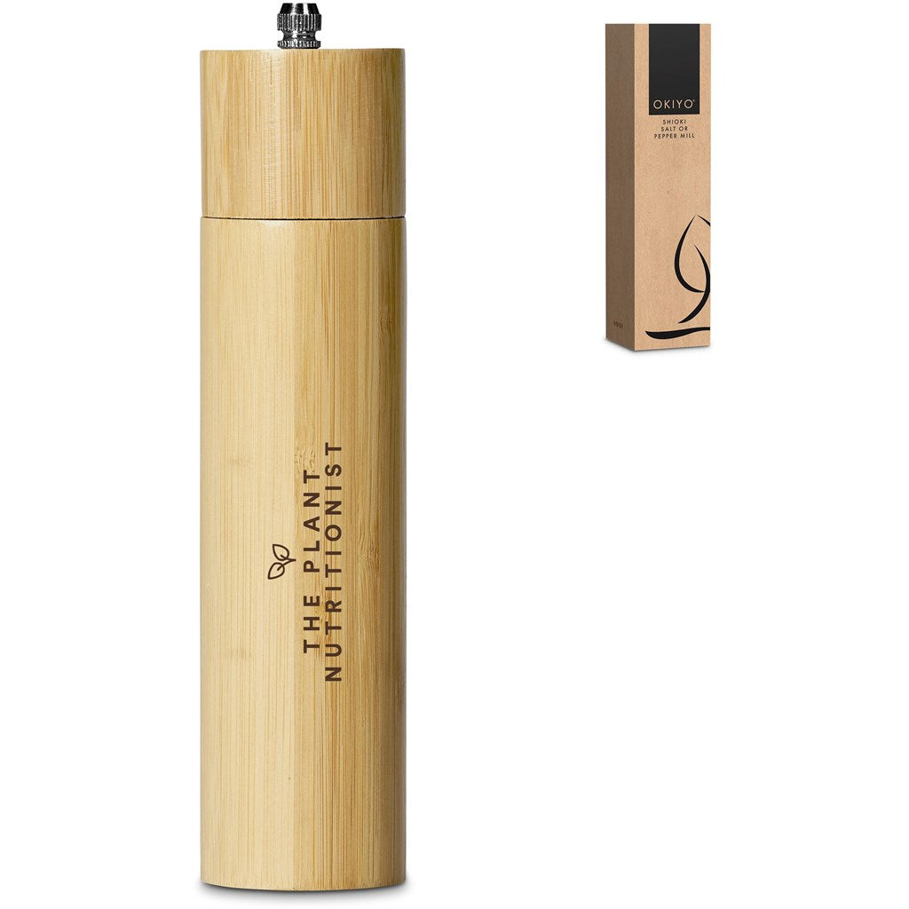 Okiyo Shioki Bamboo Salt or Pepper Mill Mirelle Leather and Lifestyle
