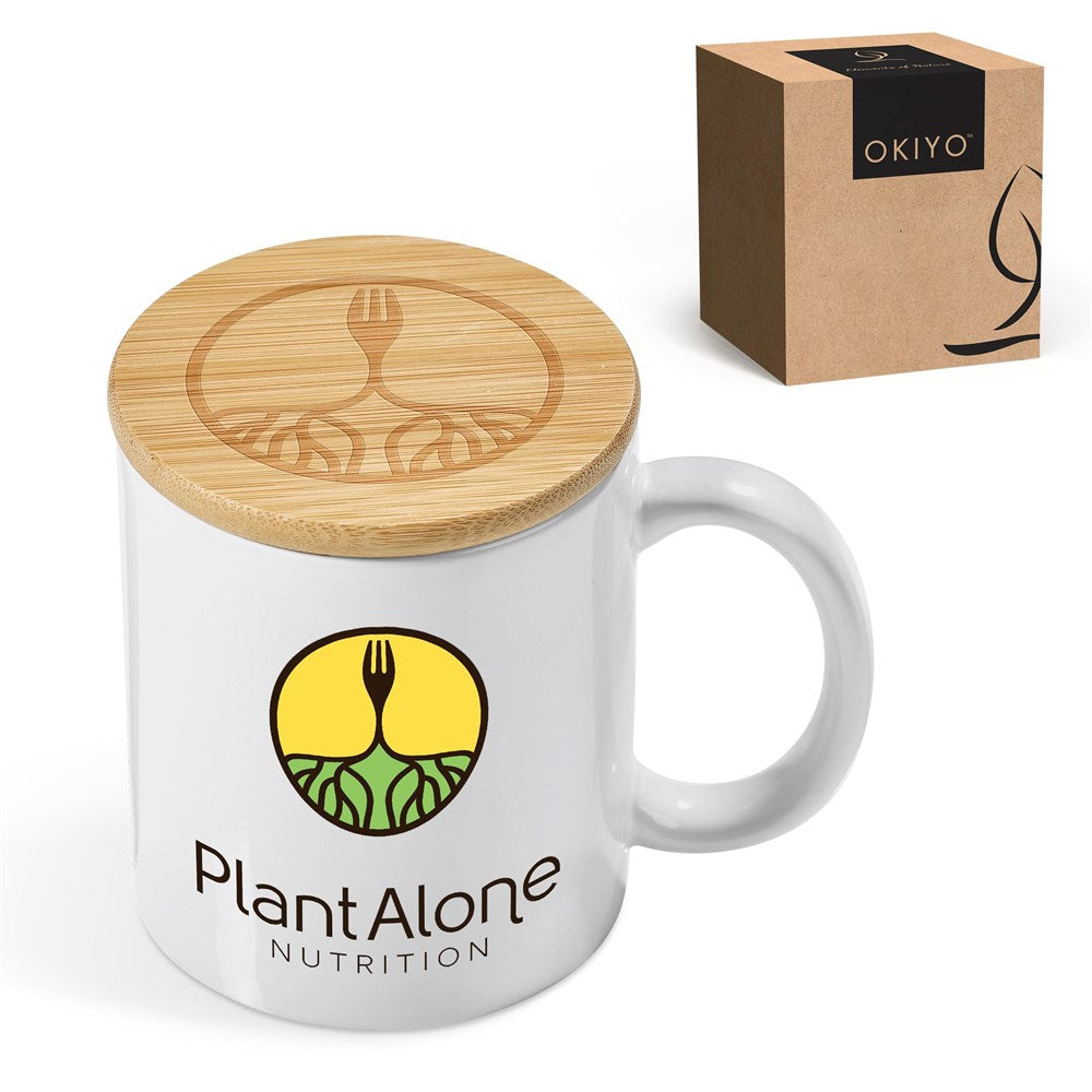 Okiyo Sozo Bamboo & Ceramic Sublimation Coffee Mug - 330ml Mirelle Leather and Lifestyle