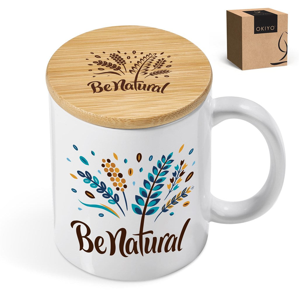 Okiyo Sozo Bamboo & Ceramic Sublimation Coffee Mug - 330ml Mirelle Leather and Lifestyle