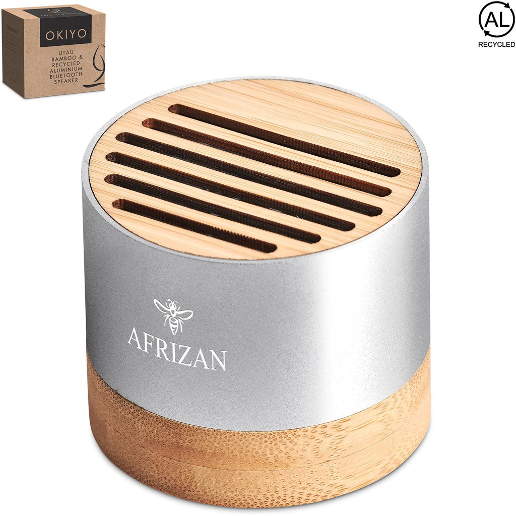 Okiyo Utau Bamboo & Recycled Aluminium Bluetooth Speaker Mirelle Leather and Lifestyle