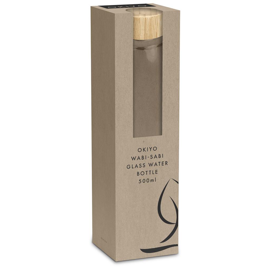 Okiyo Wabi-Sabi Glass Water Bottle - 500ml Mirelle Leather and Lifestyle