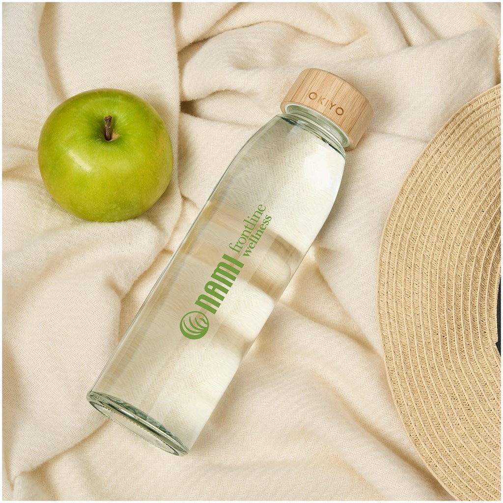 Okiyo Wabi-Sabi Glass Water Bottle - 500ml Mirelle Leather and Lifestyle