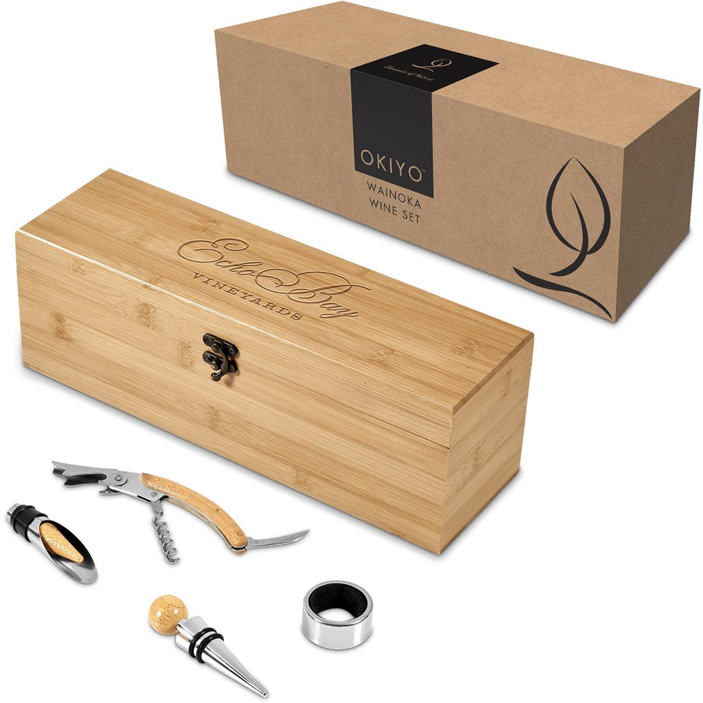 Okiyo Wainoka Bamboo Wine Set Mirelle Leather and Lifestyle