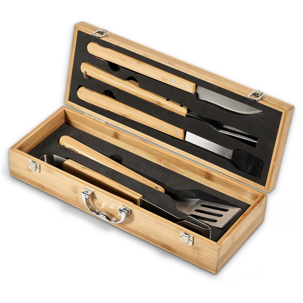Okiyo Yakiniku Bamboo 5-Piece Braai Set Mirelle Leather and Lifestyle