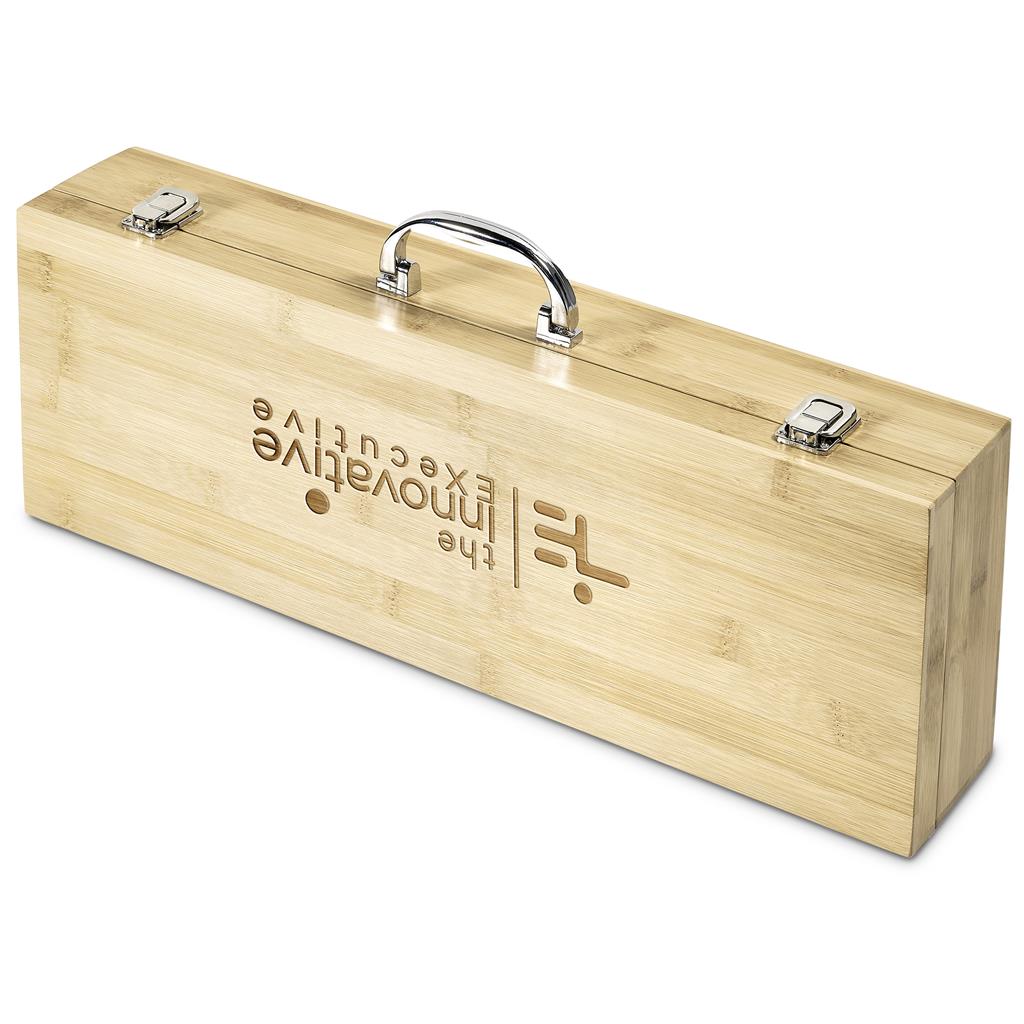 Okiyo Yakiniku Bamboo 5-Piece Braai Set Mirelle Leather and Lifestyle