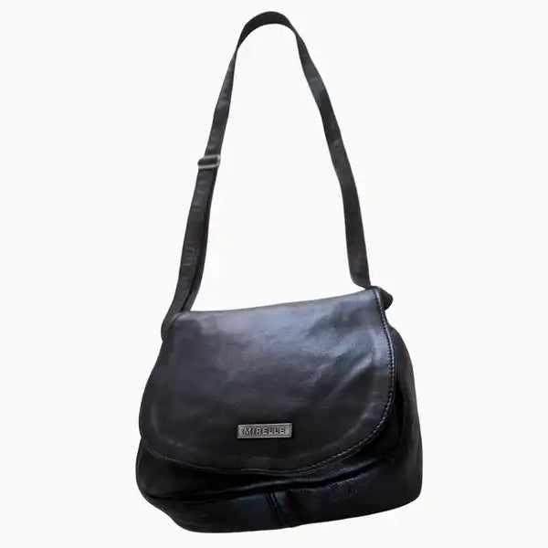 Genuine Leather Crossbody Sling Bag - Black | MIRELLE → Featured Special (Sold)