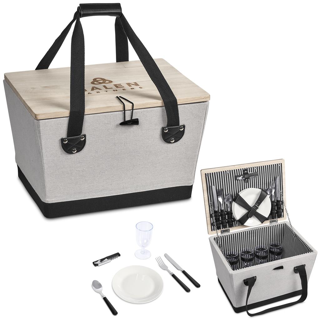 Serendipio Willow 4-Person Picnic Basket Mirelle Leather and Lifestyle