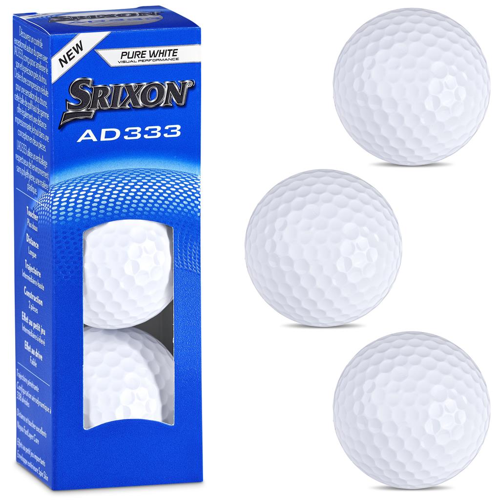 Srixon AD333 Golf Balls Sleeve of 3 Mirelle Leather and Lifestyle