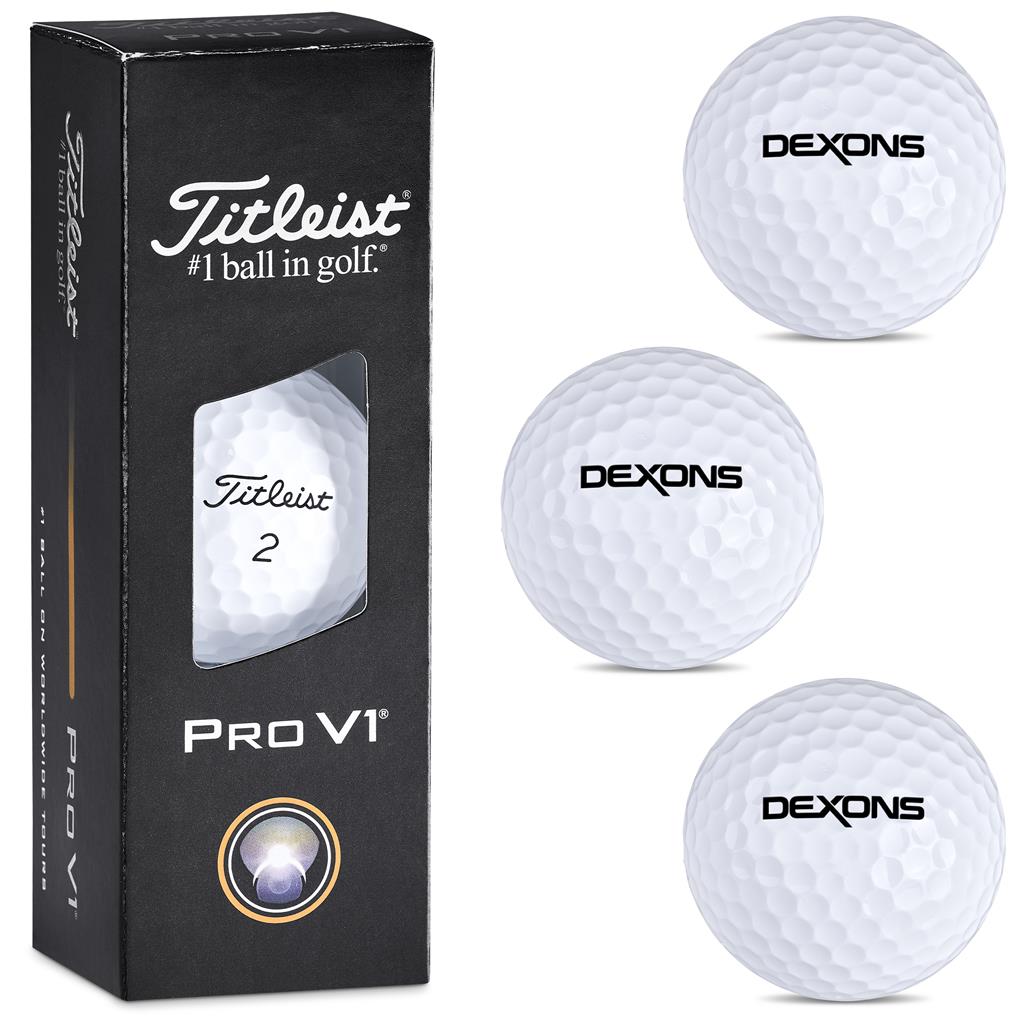 Titleist ProV1 Golf Balls Sleeve of 3 Mirelle Leather and Lifestyle