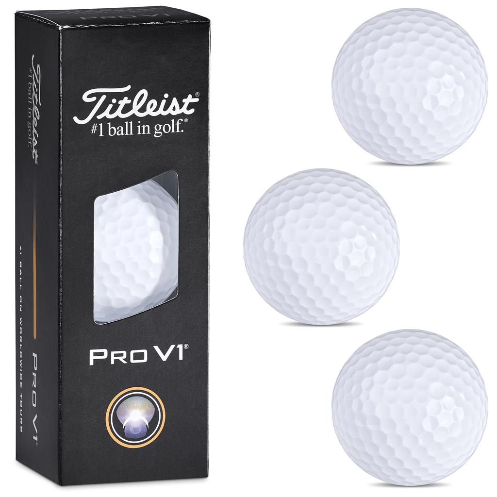 Titleist ProV1 Golf Balls Sleeve of 3 Mirelle Leather and Lifestyle