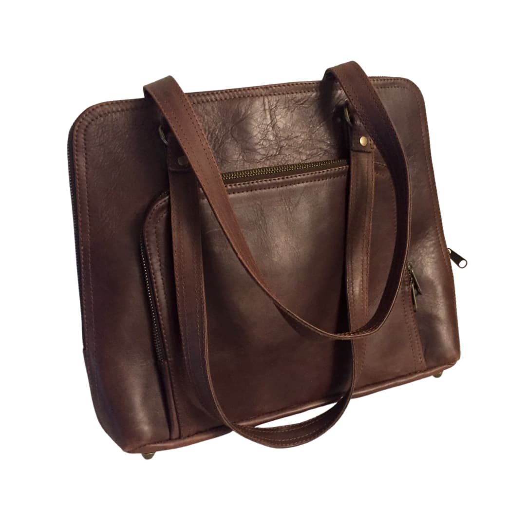 Genuine Leather Sassy Laptop Bag - Ladies - 13-inch - Brown | MIRELLE